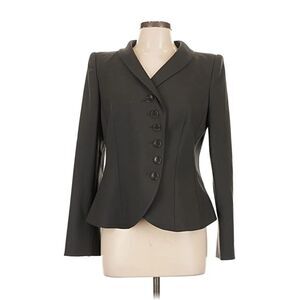 Armani Collezioni Wool Blazer Jacket Women's 10 Gray Office Career Chic Preppy